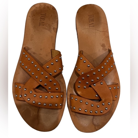 Toral Shoes - TORAL Studded Leather Sandals - Size 8.5